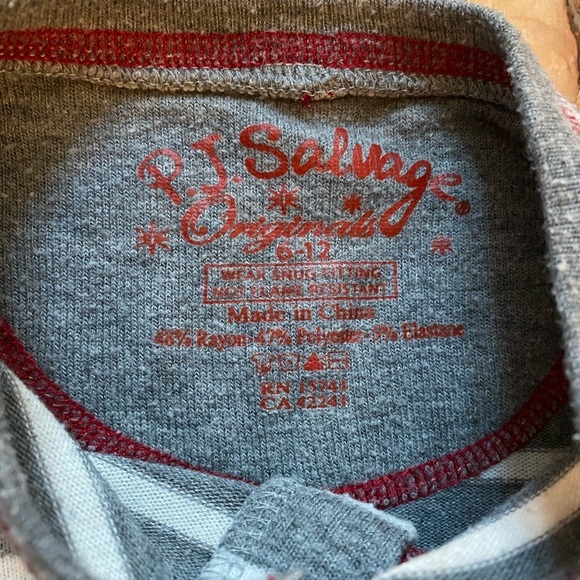 PJ Salvage Holiday Christmas Onesie Pajamas 6-12 months - Picture 9 of 9